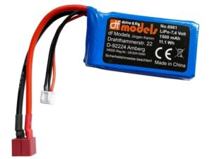 LiPo Akku 2S / 7.4V, 1500mAh mit T-Plug zu Z06 Evolution V2 - df-Models