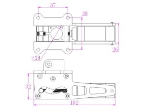 Elektro Einziehfahrwerksmodule bis 20kg 90° ER-150,, 13mm CYModel