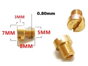 Vergaserdüse 5mm / Vergaser Hauptdüse Dellorto - 0.80mm Bohrung