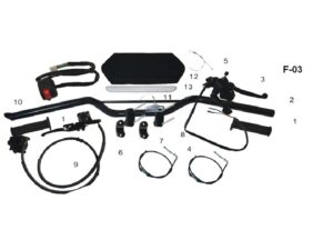 Gaskabel 73/80cm zu Bully 405M und anderen Quads mit Daumengas