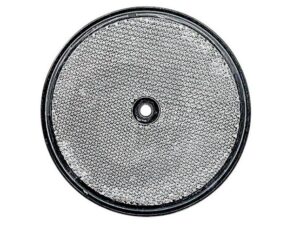 Rückstrahler weiss - 60mm - mit Befestigungsloch