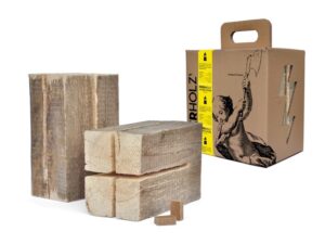 4er Set Finnenkerze / Schwedenfeuer - 24 x16 x 12 cm Holzfackel