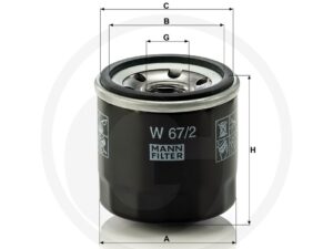 Oelfilter KDE12, KDE19 (JX0604A) - KM376QC-1012100, Mahle OC 215