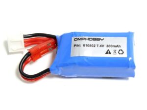 Lipo Akku 2S / 7.4V, 300mAh JST zu Sport Trainer S720, Spw 720mm - OMPHOBBY