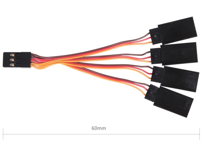 Servokabel - Y-Kabel mit 4 Abgängen - 60mm - FMS