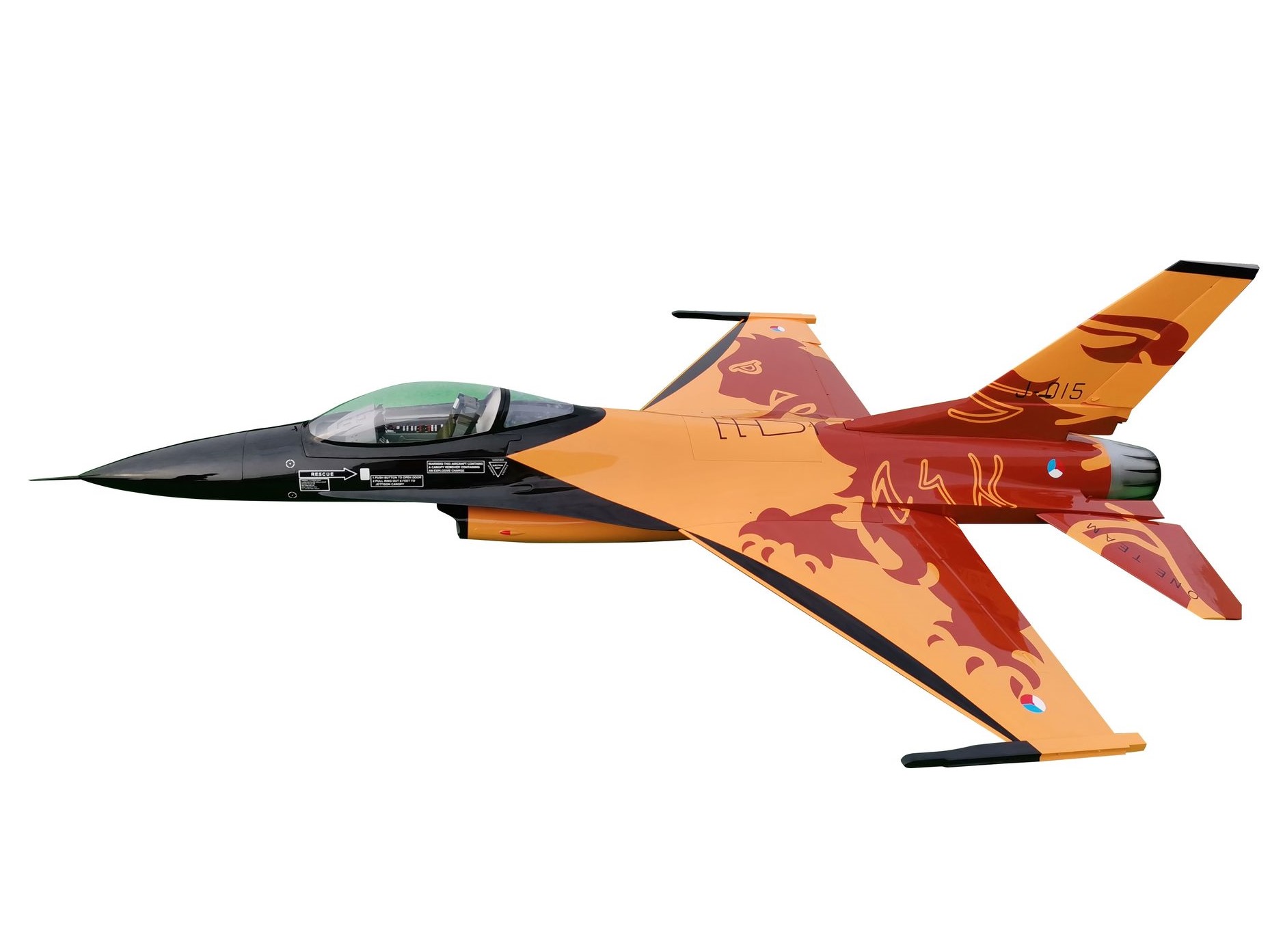 F-16 Fighting Falcon Turbinen Jet 1/8, Spw 1344mm, ARF-Set mit EZFW, Pilot-RC – Bild 2