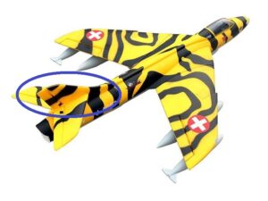 Seitenruder zu Hawker Hunter, 70mm EDF, Spw 850mm, Dynam