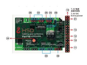 Kontrollboard Fahrwerk, LED usw zu F-16 HSD-Hobby