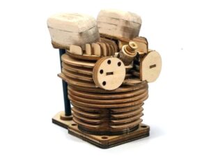 Real-Kit Standmodell: Scale Motor 50mm - 1-Zylinder - KIT-Bausatz aus Balsaholz