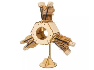 Real-Kit Standmodell: Scale Motor 50mm - 3-Zylinder - KIT-Bausatz aus Balsaholz