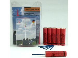 Motor / Treibsatz B4-4 im 6er Set für Modellraketen inkl. Zündschnüre