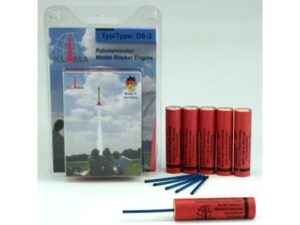 Motor / Treibsatz D9-3 im 6er Set für Modellraketen inkl. Zündschnüre