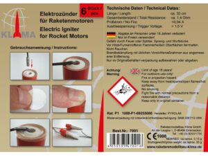 Elektrische Zünder / Elektroanzünder 6-er Set für Modellraketen
