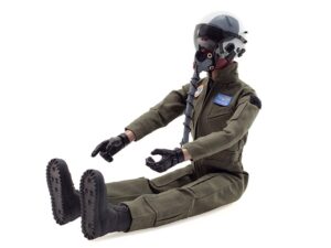 Top RC Model Pilotenpuppe / Pilotenfigur 1:6 - komplett mit Helm - grün