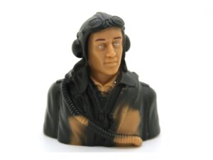 Top RC Model Piloten-Figur - WWII German - 1:6 - ohne Bemalung schwarz-braun