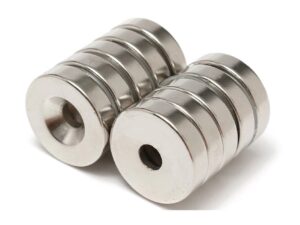 Neodym-Ring-Magnet N50, 12x5mm mit 4.0mm Bohrung, 4 Stück / Set