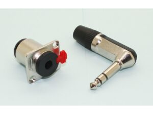 Klinkenstecker mit Buchse 6.35mm, 360 Grad schwenkbar