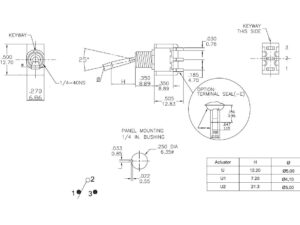 Schalter mit langem Hebel - 2-Positions-Schalter / on-on