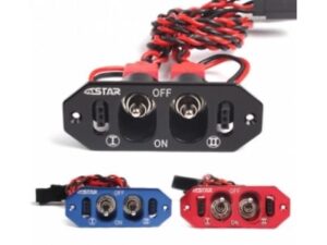 Doppelschalter blau ON/OFF Switch mit Ladebuchsen