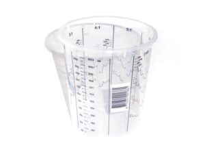 Mischbecher mit Skalenaufdruck aus PP Polypropylen - 550ml, lösemittelbeständig - 2er-Set