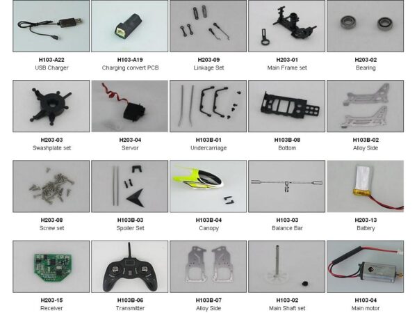H103-A22 USB-Ladekabel zu diversen Hubsan Helis und Quadros