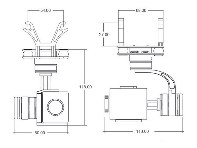 FPV/UAV Aerial Kamera - 10-fach HD Zoom mit 3-Achs-Gimbal – Bild 5