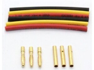 Leopard Goldkontakt Stecker, 2mm, lang,  3 Paar