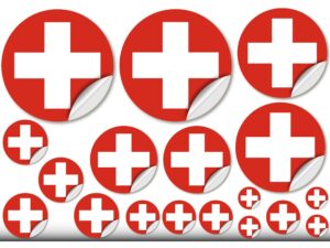 Aufkleber Schweizerkreuz - CH Sticker für Flugmodelle - 18er-Set