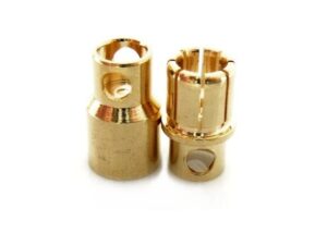 Goldkontakt Stecker, 2 Paar, 8mm