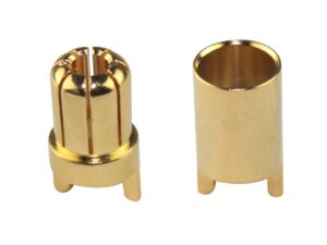 Goldkontaktstecker / Goldstecker und Buchse - 6.5mm - 1 Paar