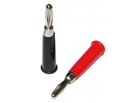 Bananenstecker mit Plastikhülse 4mm - Rot/Schwarz - 1 Set