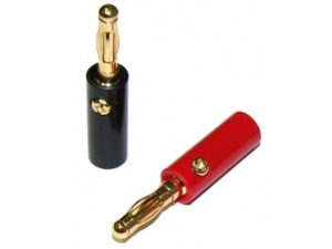 Bananenstecker Goldkontakt mit Plastikhülse 4mm - Rot/Schwarz - 1 Set