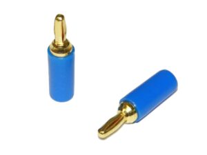 Eisenbahn Goldkontaktstecker Bananenstecker-Gold 2.5mm - Blau - 2 Stück