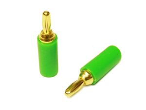Eisenbahn Goldkontaktstecker Bananenstecker-Gold 2.5mm - Grün - 2 Stück