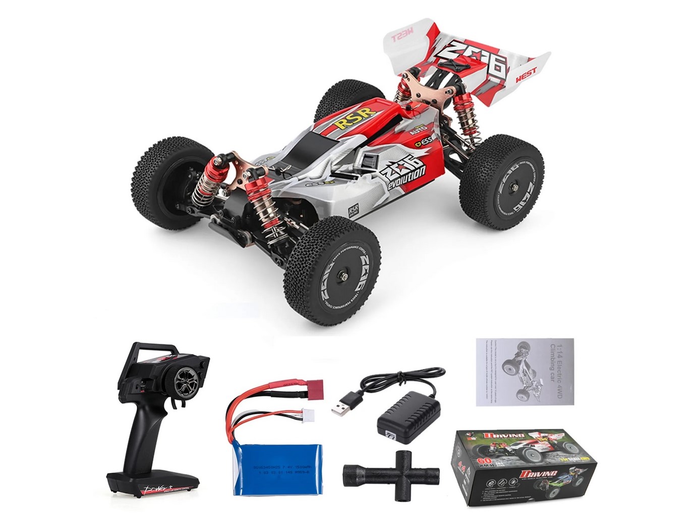 RC Buggy Z06 Evolution 4WD RC-Car - RTR-Komplett-Set 1:14 WLToys – Bild 4