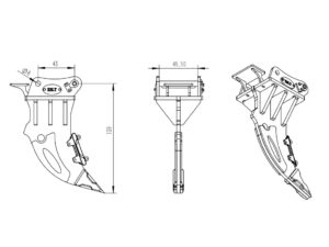 Reisszahn aus Stahl zu Schaufelbagger Kabolite K970-100S Vollmetallbagger