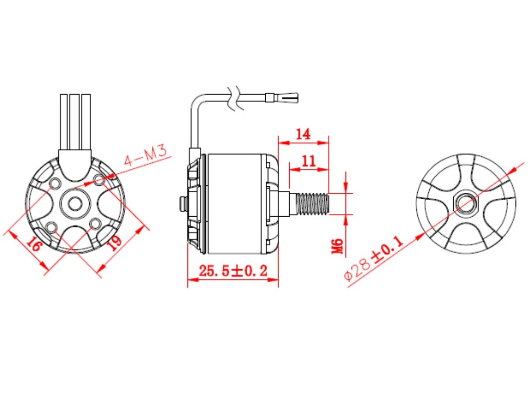 Leopard Multicopter Outrunner Motor PHS2212-11T 1000KV - 250W, linksdrehend – Bild 3