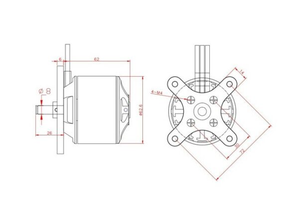 Leopard Brushless Outrunner Motor LC6362-8T KV270, 2700W – Bild 4