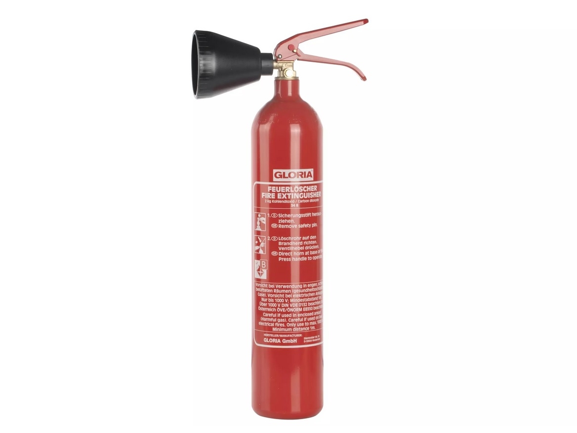 GLORIA Kohlendioxid CO2 Feuerlöscher KS2ST KS2SBS 2 kg