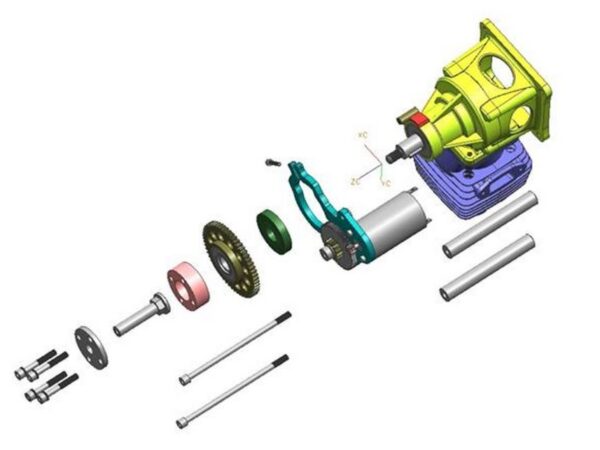 Motor mit Zahnrad zu Elektrostarter für EME55 – Bild 4