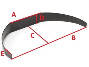 CFK / Carbon Fahrwerk, gebogen, 355x150mm