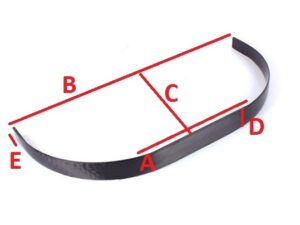 CFK / Carbon Fahrwerk, gebogen, 217x100mm