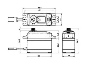 Savöx SV-1260MG Servo - digital - 15kg/cm - 8.4 Volt - 35.0x15.0x30.7