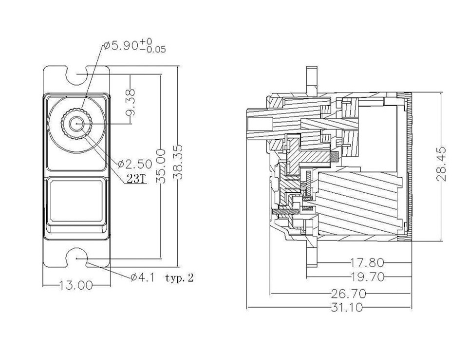 Emax Digital Servo ES3053, 17gr, 3.5kg Stellkraft – Bild 5