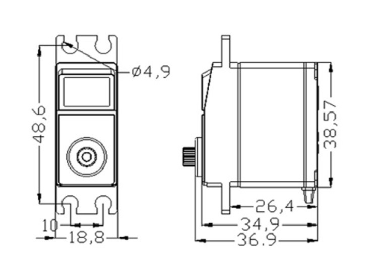 Emax Analog Metallgetriebe Servo ES3005 MG, 42gr, 12kg Stellkraft – Bild 5