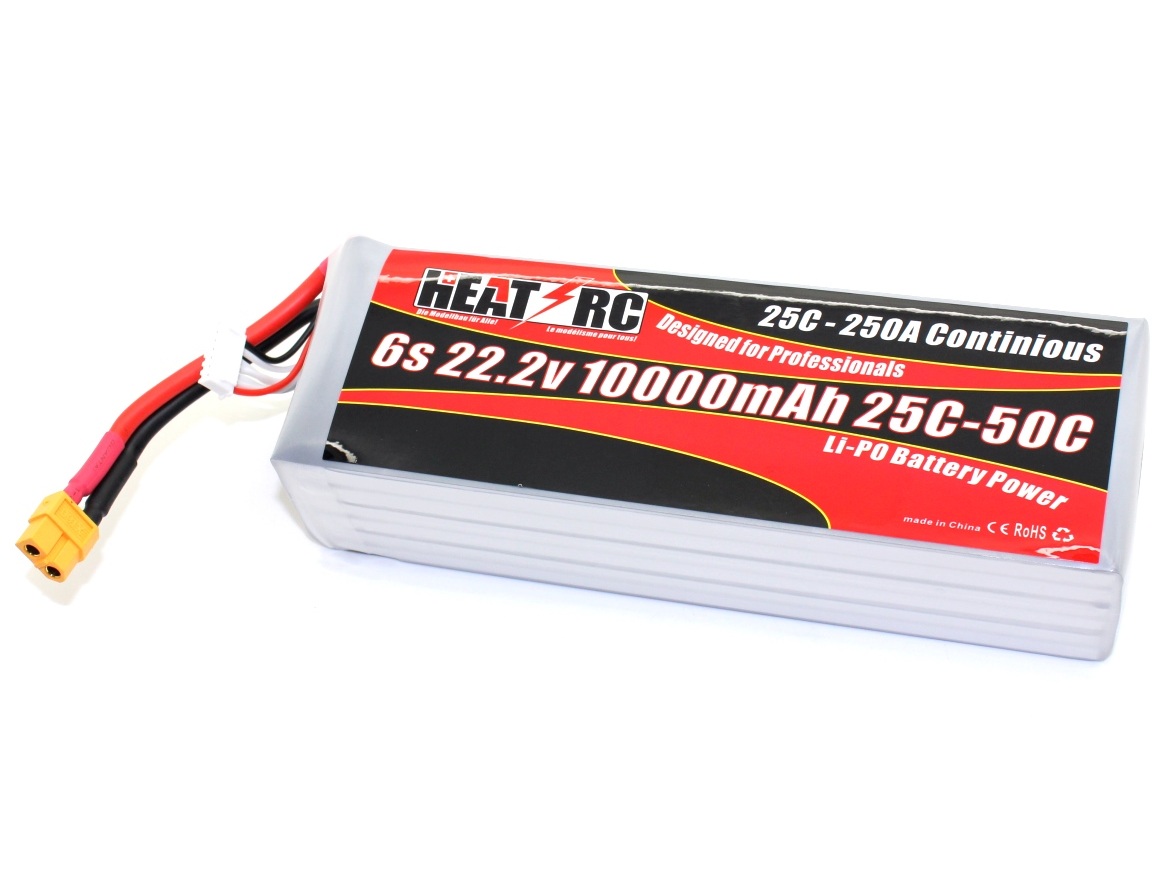 HEAT-RC, LiPo Akku 6S / 22.2V, 10000mAh 25C-50C - XT90