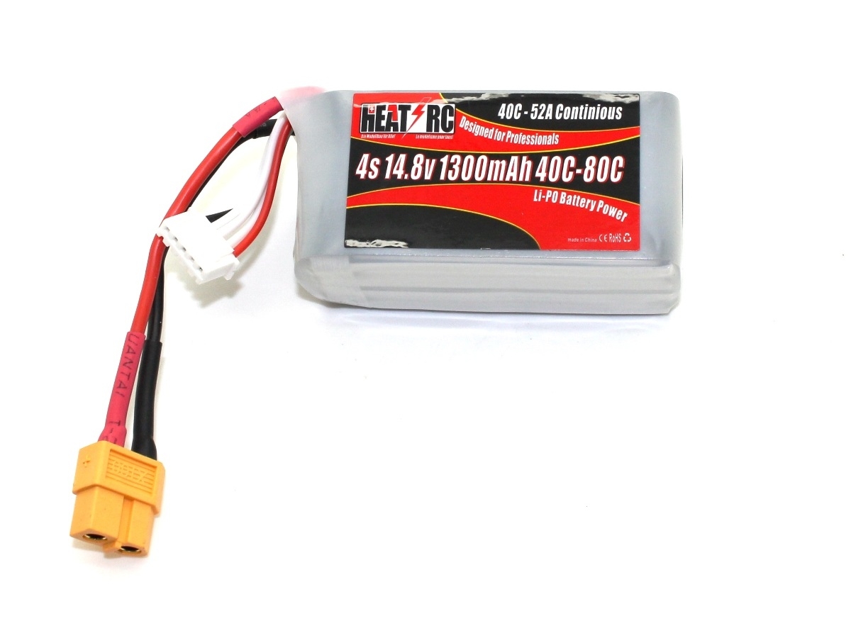 HEAT-RC, LiPo Akku 4S / 14.8V, 1300mAh 40C-80C - XT60