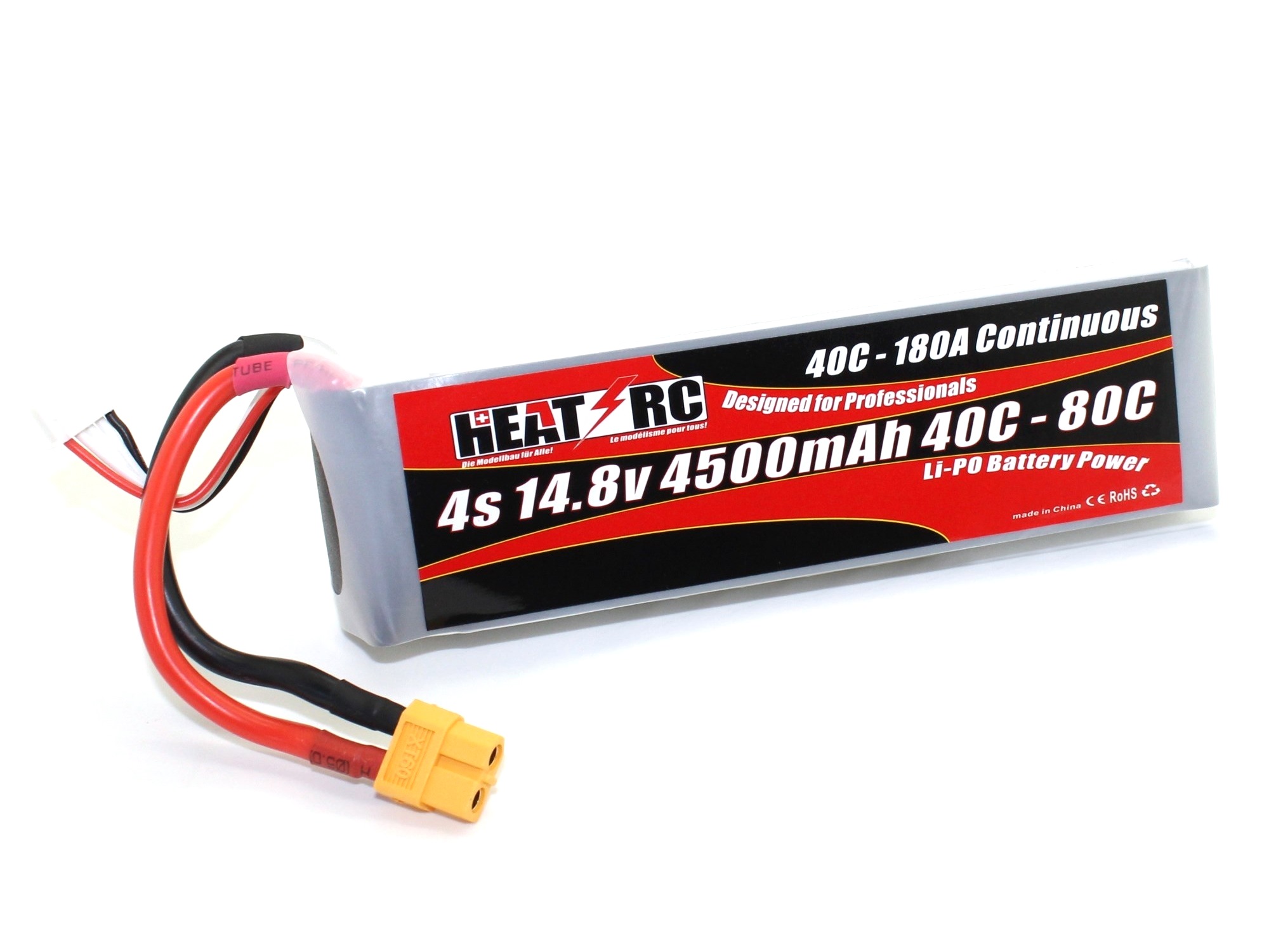 HEAT-RC, LiPo Akku 4S / 14.8V, 4500mAh 40C-80C - XT60