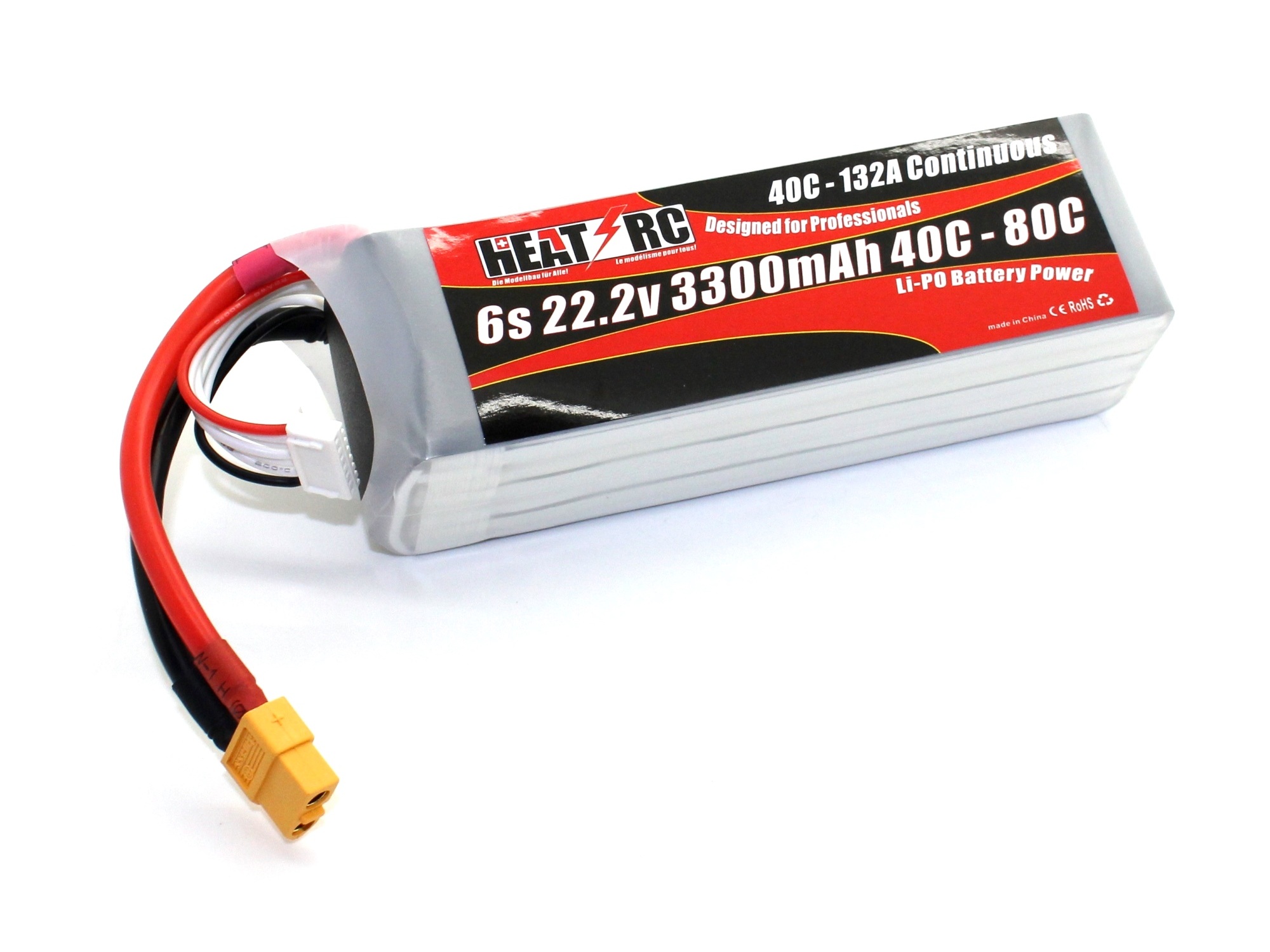 HEAT-RC, LiPo Akku 6S / 22.2V, 3300mAh 40C-80C - XT60