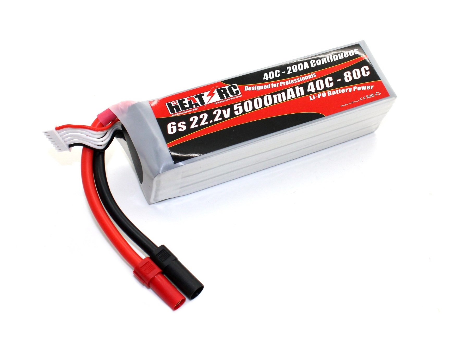 HEAT-RC, LiPo Akku 6S / 22.2V, 5000mAh 40C - XT150